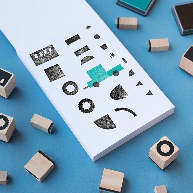 Activity with wooden stamps